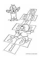 Coloring & Activity Pages Brother Sister Bear Playing Hopscotch  sketch template