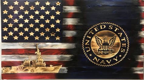 U.S Navy Flag American Flag Wood Flag Wall Hanging | Etsy | American flag wood, Wood flag, Navy flag