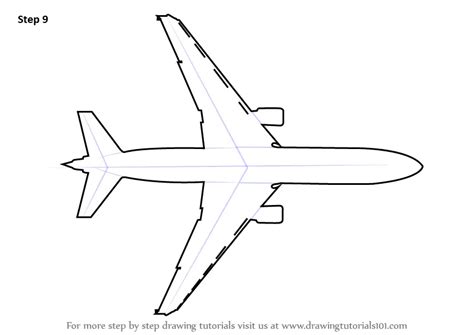 Learn How to Draw an Aeroplane Topview (Airplanes) Step by Step : Drawing Tutorials