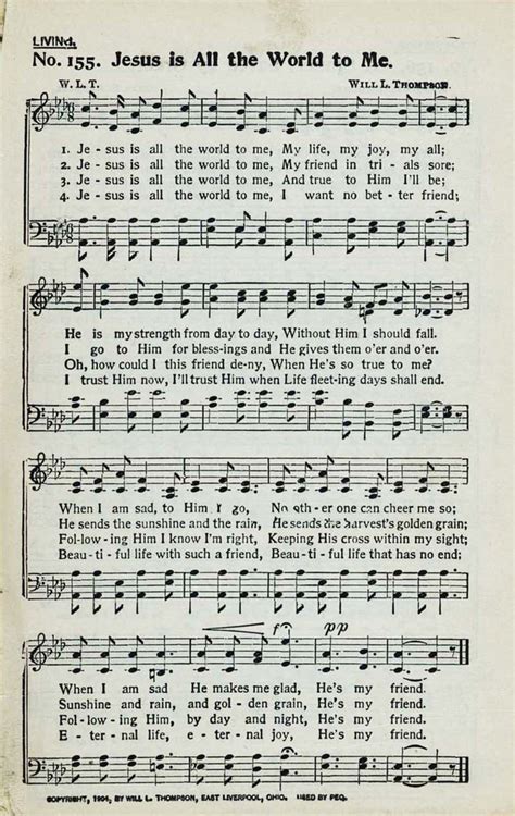 Best Hymns No. 4 155. Jesus is all the world to me | Hymnary.org