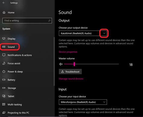 Troubleshooting steps for Audio Settings