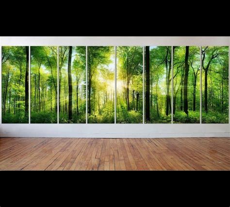 Extra Large Panorama of Green Forest №48 Ready to Hang Canvas Print - Zellart Canvas Prints ...