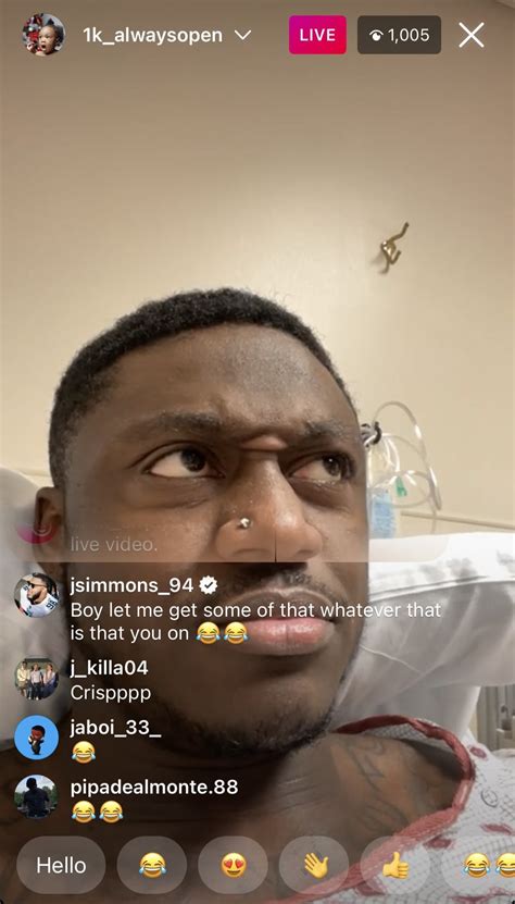 AJ Brown is currently live on Instagram from the hospital, looks to be ...