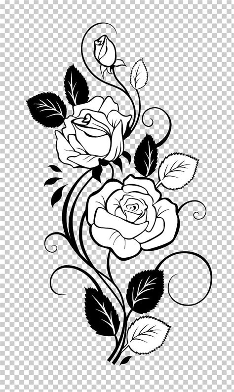 Rose Drawing Vine PNG, Clipart, Black, Black Rose, Branch, Cartoon ...