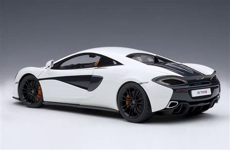 White McLaren 570S with black wheels AUTOart Model 76041 die-cast scale ...