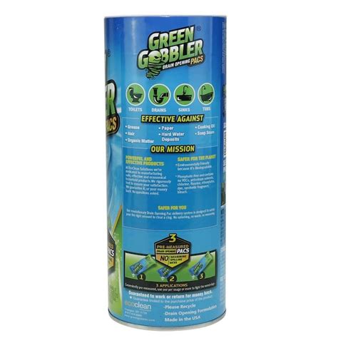 Green Gobbler Drain Opening Pacs - Eco-Friendly Powder Drain Cleaner for All States - Safe for ...