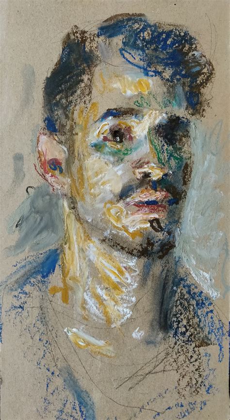 Self portrait by Samir RakhmanovDone using oil pastels on cardboard 2019 | Oil pastel paintings ...
