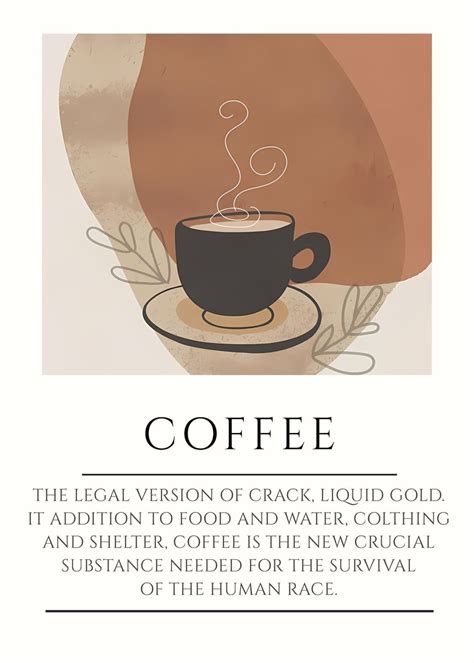 'Minimalist Coffee Quotes' Poster by Lucky Dream | Displate