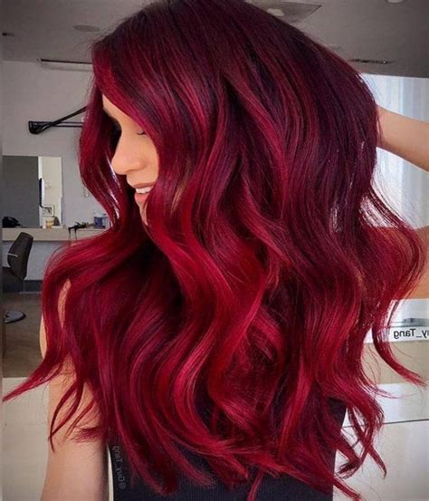 crimson red hair highlights - Shona Seiler