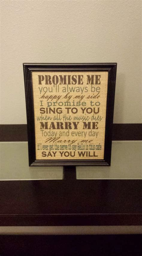 Framed Burlap Print Marry Me Train Lyrics Today and Every Day Wedding Anniversary First Dance ...