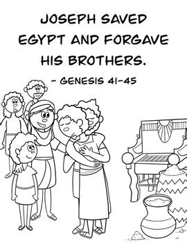 Joseph Forgives | Bible Coloring Pages by SketchByKat | TPT