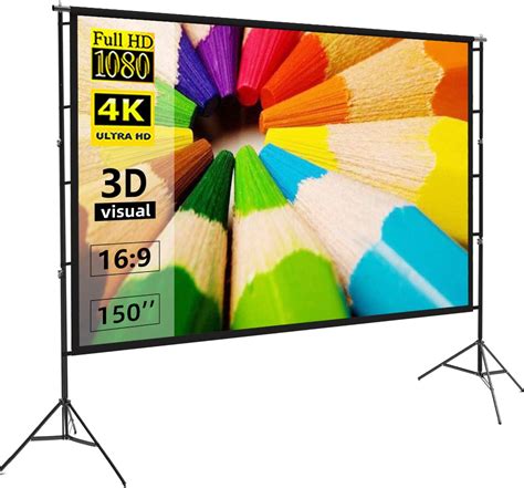 Amazon.com: Projector Screen and Stand,Towond 150 inch Indoor Outdoor ...