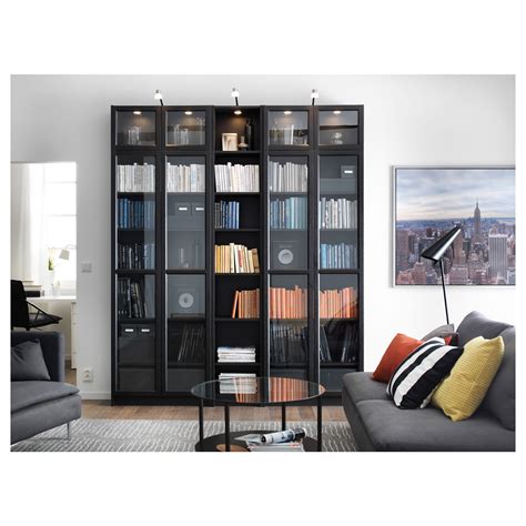 BILLY/OXBERG bookcase black-brown 200x30x237 cm | IKEA Lietuva