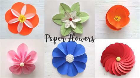 6 Easy Paper Flowers | Craft Ideas | DIY Flowers - Crafts Road