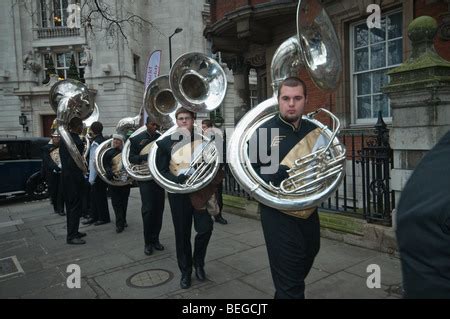 High school marching band sousaphone players - USA Stock Photo ...