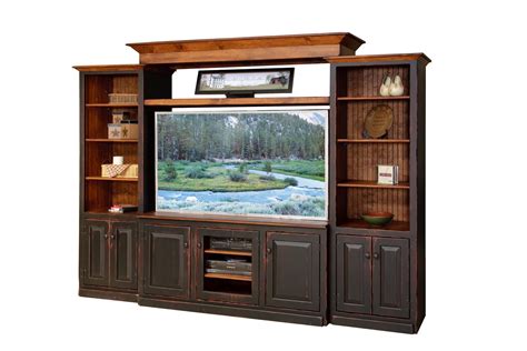 Amish Solid Wood Entertainment Centers and Corner TV Stands from