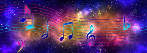 Starry Sky Musical Note Dream New Year Music Party Poster Background ...