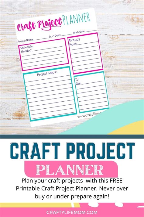 Craft Project Planner Printable to plan your Craft Projects | Project planner printable, Project ...