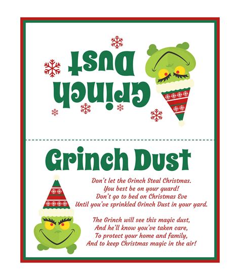 Grinch Dust Free - 10 Free PDF Printables | Printablee