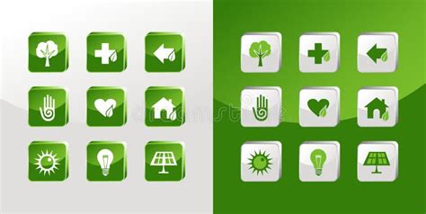 Go Green icons set stock vector. Illustration of bulb - 22070355