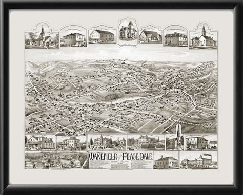 Wakefield & Peacedale RI 1888 Restored Map | Vintage City Maps