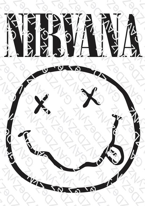 Nirvana Smiley Face, Vector Illustration Digital Print Ready Files PNG ...