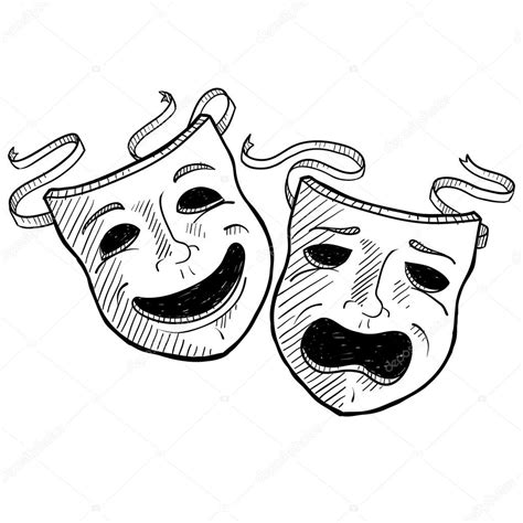 Drama masks sketch — Stock Vector © lhfgraphics #13987907