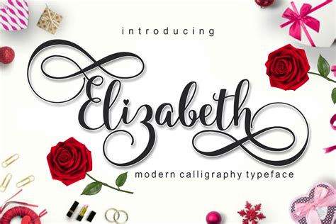 Elizabeth Script Description: Elizabeth Script is a modern calligraphy typeface with traditional ...