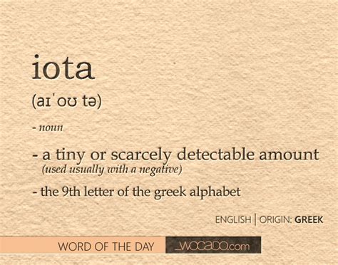 Word of the Day: iota - WOrds CAn DO