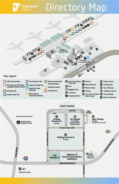 Long Beach Airport(LGB) Terminal Maps, Shops, Restaurants, Food Court 2024