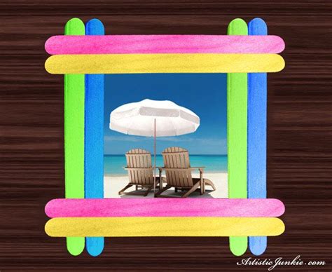 Popsicle Stick Picture Frame | Popsicle stick picture frame, Picture ...