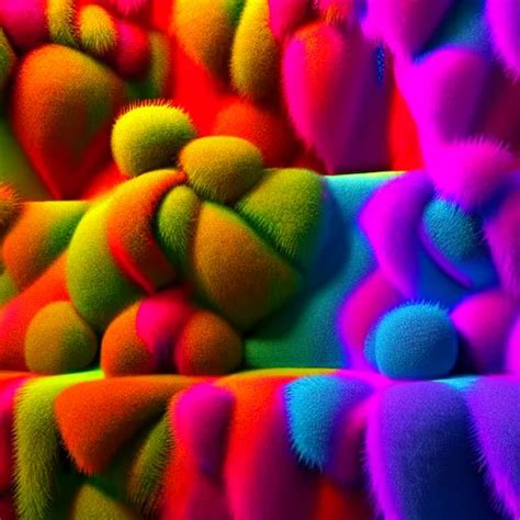 : colorful abstract fuzzy sculpture art on the wall in | Stable Diffusion | OpenArt