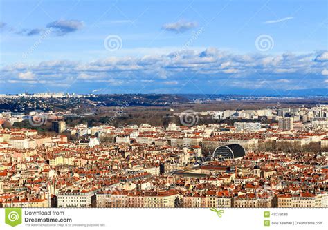 Top View of Lyon Old Town and Lyon Opera House, Lyon, France Stock ...