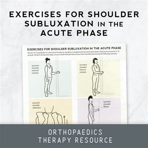 Exercises for Shoulder Subluxation in the Acute Phase – Therapy Insights