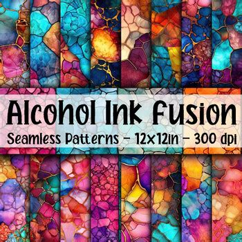 Seamless Alcohol Ink Digital Paper - 16 Papers - 12x12 Papers by OldMarket