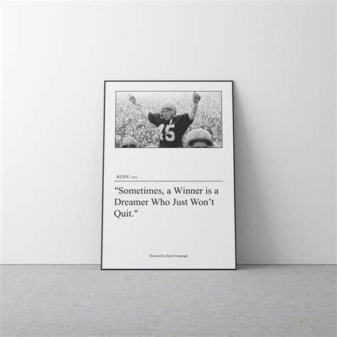 Rudy Film Print, Movie Quote Poster - Etsy