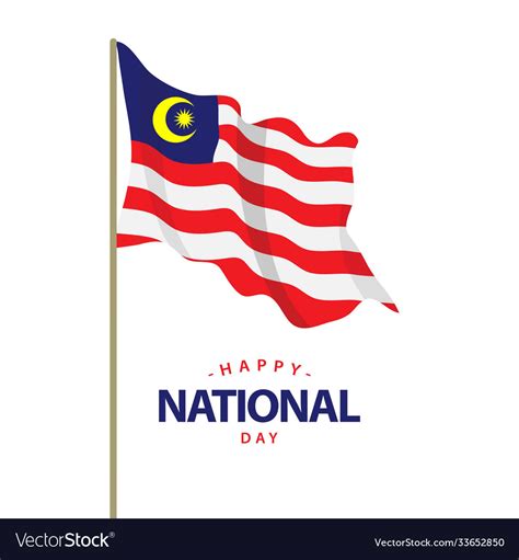 Happy malaysia national day template design Vector Image