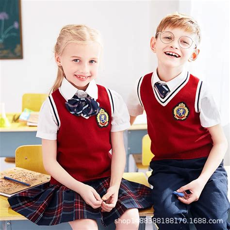 Children School Clothes Boys Girls School Uniforms Sweater Top Skirt Jacket Student Nursery ...