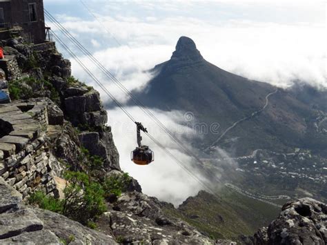 The Table Mountain Cable Car in Cape Town. Stock Photo - Image of ...