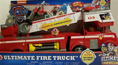 New Paw Patrol Ultimate Rescue Fire Truck w/ Extendable 2 Ft Ladder 14A ...