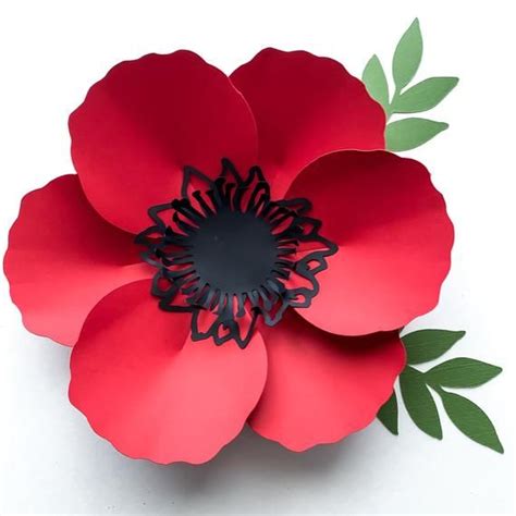 SVG DXF PNG Petal 60 Poppy Paper Flowers Template Cricut - Etsy | Paper ...