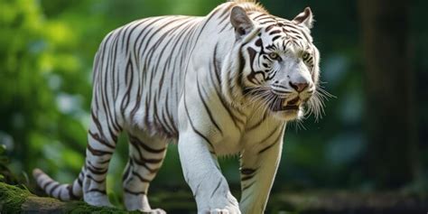 Premium AI Image | White Tiger Habitat in the Wild Landscape