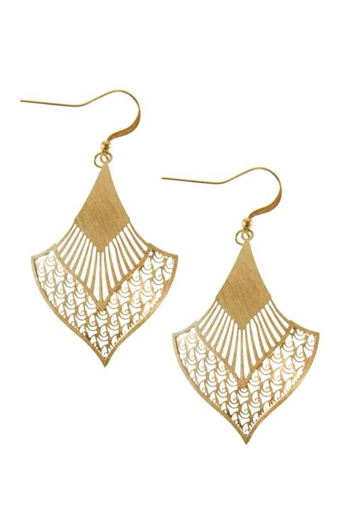 Gold Victorian Fan Earrings | Nickel Free & Hypoallergenic Earrings