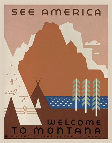 Vintage Montana Travel Poster Free Stock Photo - Public Domain Pictures