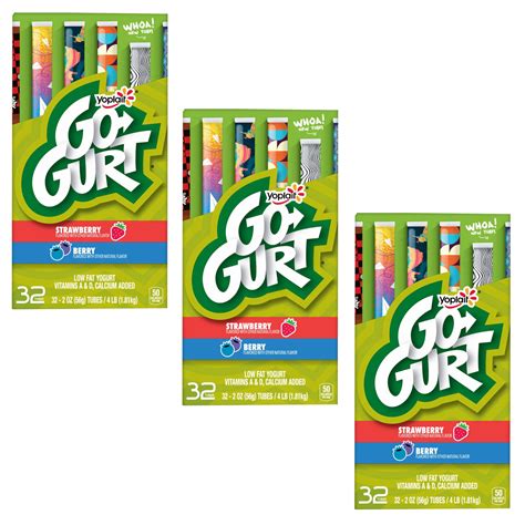 Buy Yoplait Go-Gurt Kids Yogurt, Variety Pack - Low - Strawberry and ...