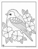 Spring Bird And Flowers Coloring For Teens  Woo Jr Kids Activities sketch template