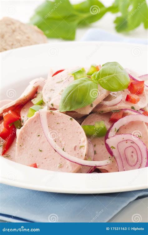 Bavarian Sausage Salad stock image. Image of plate, cold - 17531163