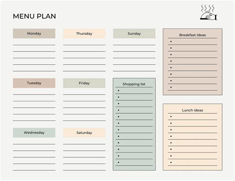 Customizable Meal Planner Template