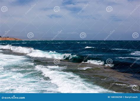 The Port Noarlunga Reef in Rough Seas Looking from the Jetty in Adelaide South Australia on 6th ...