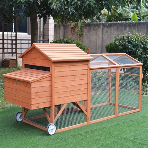 Online Gym Shop CB16743 96 in. Wooden Backyard Hen House Chicken Coop ...